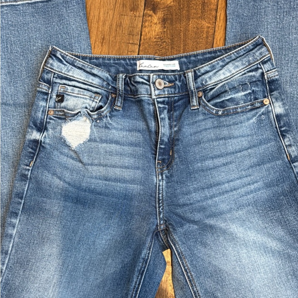 Kancan Women's Blue Distressed Jeans